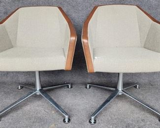 Casala Mid Century Modern Aluminum & Upholstery Swivel Chairs
