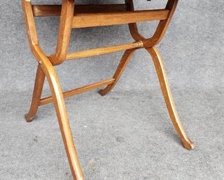Antique Folding Writing Desk with Leather Top Brass Hardware