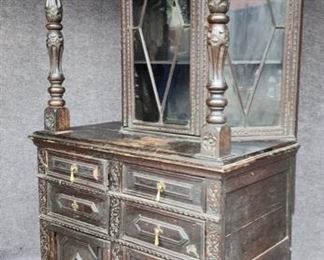Fancy Antique Jacobean Hutch 