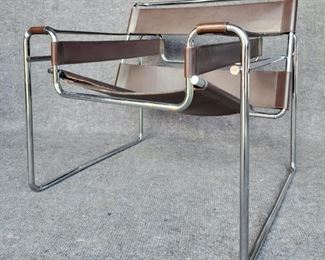 Marcel Breuer Knoll  Assoc. Leather Wassily Chair orig. label some detached leather
