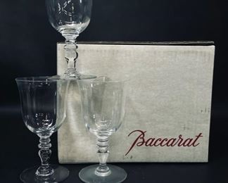 BACCARAT FINE CRYSTAL STEMED GOBLETS Note only 3