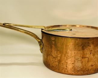 ANTIQUE BAZAR FRAN‚AIS  NEW YORK SOLID COPPER LIDDED LARGE BOILER POT #26