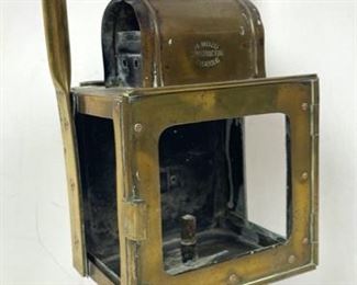 Antique H. Mozo Constructor Valladolid Spanish Brass Railroad Lantern