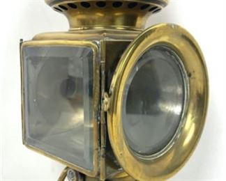 Antique E & J Detroit Brass Carriage Lantern