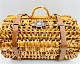 Mercedes Benz Auto Maker Wicker Picnic Basket  For Four People,New, Includes Wine Glasses; Utensils; Picnic Blanket; Plates And Salt And Paper Shakers