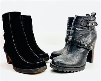 Tory burch high heel booties landers boots ankle boots black sz 8M And Saks Fifth Avenue Black Suede Boots Size 8