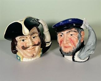 (2pc) SEAFARER TOBY JUGS  |   Royal Doulton Toby jugs; one of Capt Henry Morgan (1957) and the other of Capt Ahab of Moby Dick (1958) - l. 7 x w. 6 x h. 8 in. (Captain Morgan)
