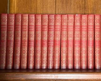 (15pc) STODDARDS LECTURES SET  |  Geo. L. Shuman & Co., 1925, Volumes 1-15 of John L. Sotddards Lectures - w. 6 x h. 9 in.
