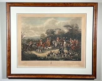 C. AGAR / F. BROMLEY ENGRAVING  |  "The Bury Hunt" proof printed by Brookes & Harrison, pub. by Ackermann & Co. Strand, London; painted by C. Agar, the animals by J. Maiden; engraved by F. Bromley - 23 x 29 in. (sight) - overall w. 38 x h. 32 in. (frame)