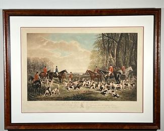 J.W. SNOW / THOMAS LUPTON ENGRAVING  |  "The Meet at Blagdon" painted by J.W. Snow, Newcastle  and engraved by Thomas Lupton - 31.5 x 22 in. (sight) - w. 40.5 x h. 31 in. (frame)