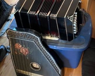 Antique accordion instrument 