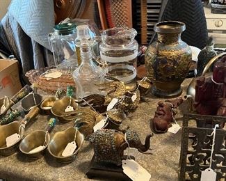 Antique bronze, brass, and copper