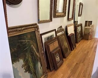 Tons of antique oil paintings and art 