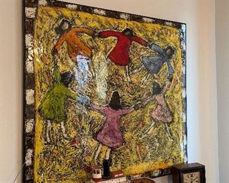 Great collection here! Vintage boat from Central Park in NYC lake! Old clock and very nice art.