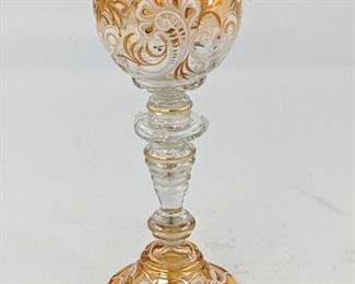 Moser style blown glass stem