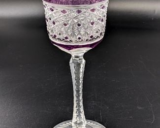 Amethyst cut glass stem