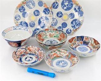 Asian porcelain bowls and plates