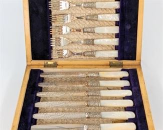 Mother of Pearl Knives and Fork set