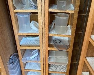 Every kind of Tupperware and plastic storage vessel known to man at this sale.