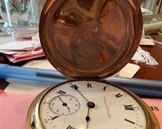 Hampton Watch Co. Pocket Watch w/Stand & Glass Globe,