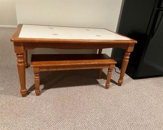 Country Style Table, 4 Chairs, 1 Bench