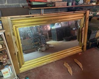 Huge Vintage Mirror Crated Up