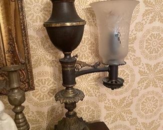 Argand Lamps. Antique Pair