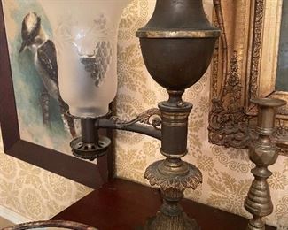 Argand Lamps. Antique Pair