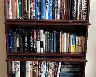 Library Bookcase w Glass Front Doors, Books
