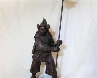 Japanese Bronze Warrior 14.5" x 9" x 24" to 35"