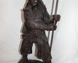 Japanese Bronze Warrior 14.5" x 9" x 24" 