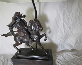  Frederick Cooper Japanese Warrior bronze Table Lamp    16" W x 8" D x 17" Tall 