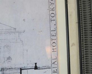 Another View.. Imperial Hotel - Designed by Frank Lloyd Wright - Tokyo, Japan .. Framed Art Print .. 42 1/2" x 17 1/2"