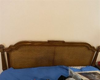 Davis Cabinet bed with cane headboard
