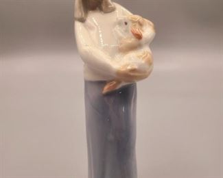 Casades Porcelain Girl and small puppy 