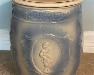 Blue and White Stoneware Cupid Cooler