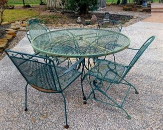 Wrought-iron table and chairs