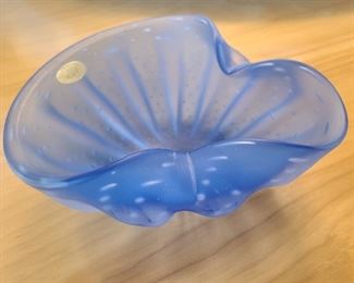 ICET Murano cobalt blue shell bowl