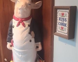 Vintage Chef Pig statue