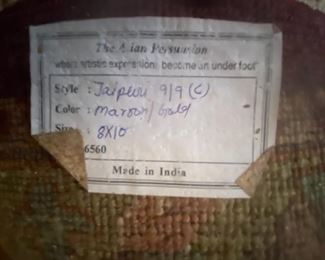 #15	hand knotted Persian Jalpeore 919 Mauve/cream  color made in India 8x10 rug	 $200.00 			