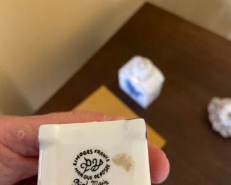 #28	Limoges France Marque Deposee Point Main bird cage pill box 	 $25.00 			
