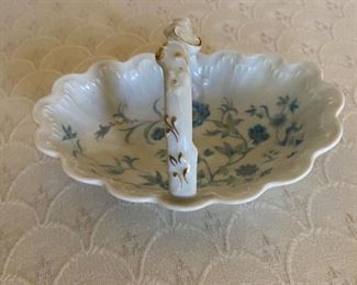 #27	Haviland Limoges France blue and white candy dish basket 	 $25.00 			
