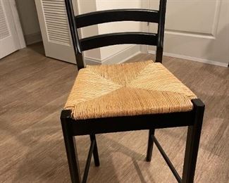 #6	3 black bar stools with woven seat and 24 seat height 	 $75.00 			
