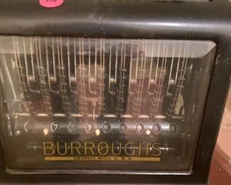 #56	LM	antique adding machine by Burroughs  Detroit Mich. 	as is side glass broken  $30.00 			
