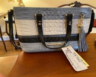 #58	Purses	Brahmin Sea Blue/Black/Cream Handbag w/strap	 $75.00 			
