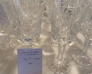 #50	Lenox	Lenox Crystal "Charleston" Qty 10 - Water	 $60.00 			
