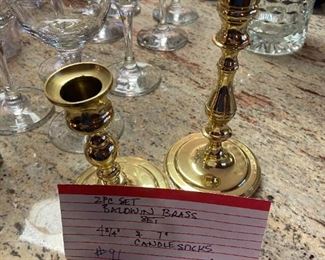 #91	misc.	Baldwin/Brass Candlesticks 4 3/4" & 7"	 $20.00 			
