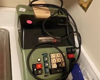 #99	LM	green vintage adding machine 	 $20.00 			
