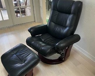 Black Chair and Footrest