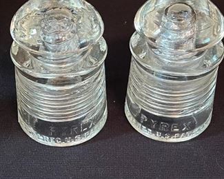 Pair of Vintage Pyrex Insulators